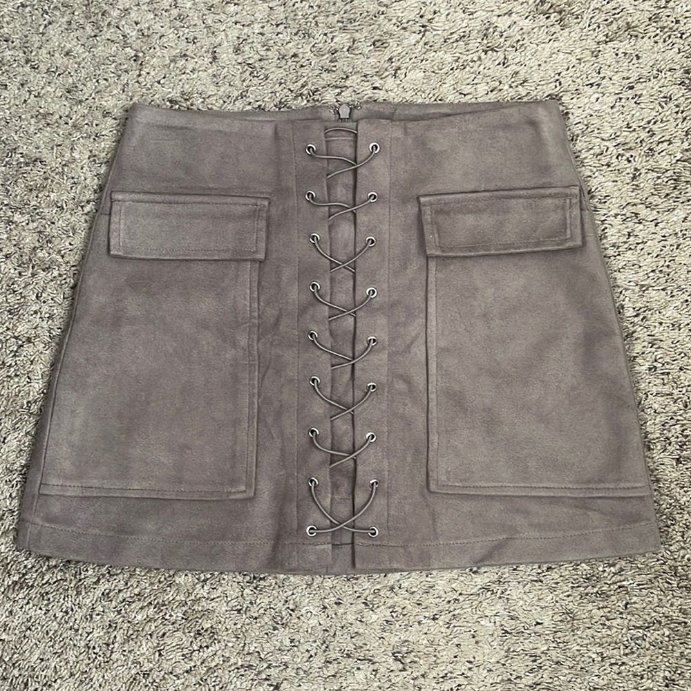 DO+BE Women’s Junior Brown Lace Up Mini Skirt Size M